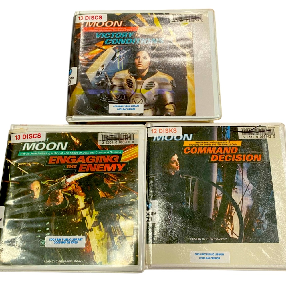 Lot of 3 Audio Books Elizabeth Moon Sci-Fi Engaging Enemy Victory Command 47 hrs